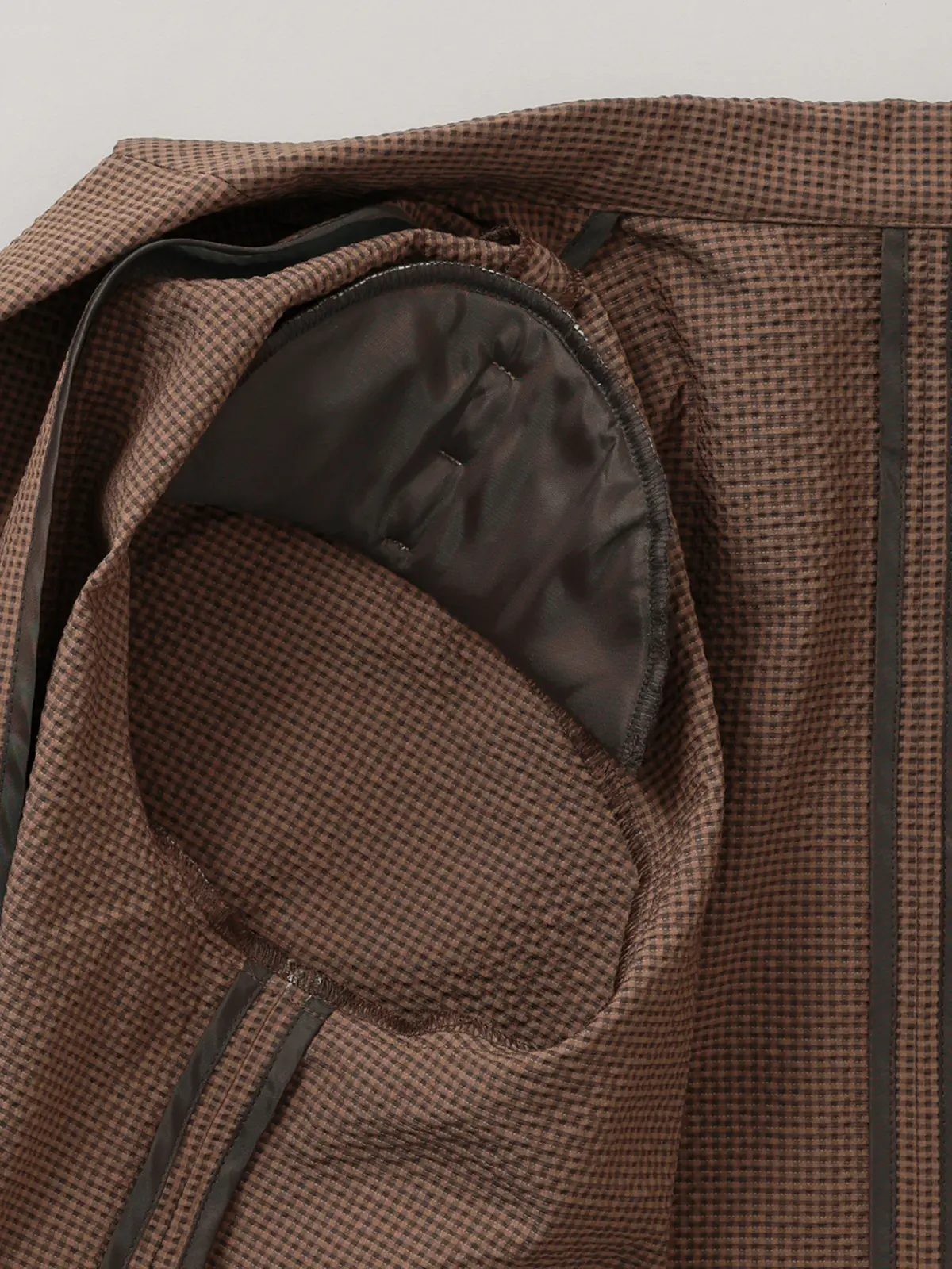 【2／23　23:59までWEB先行販売中】CIS.／ダブルブレストジャケット／ギンガムチェック ブラウン 36(7号）