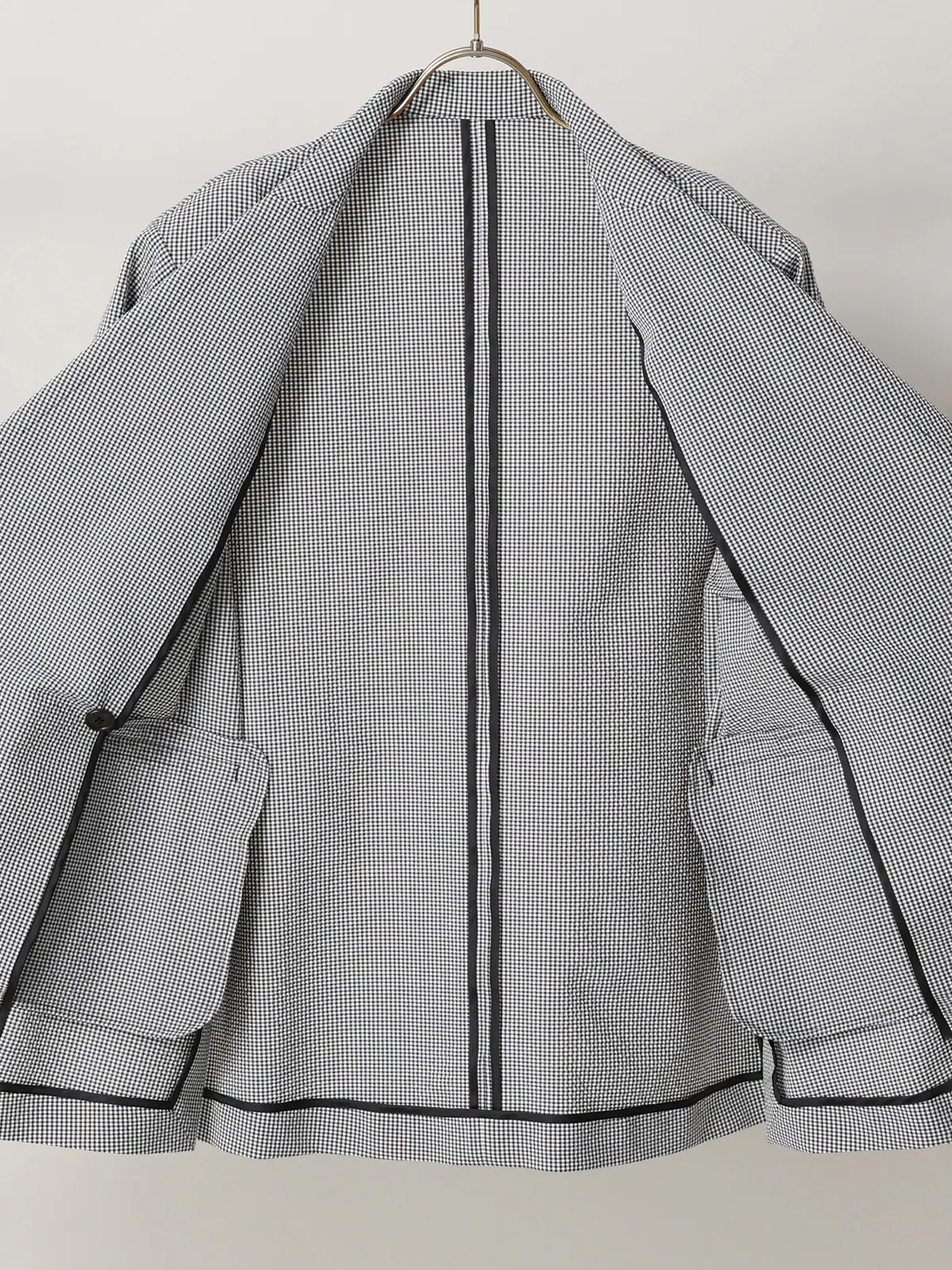 【2／23　23:59までWEB先行販売中】CIS.／ダブルブレストジャケット／ギンガムチェック ブラック 36(7号）