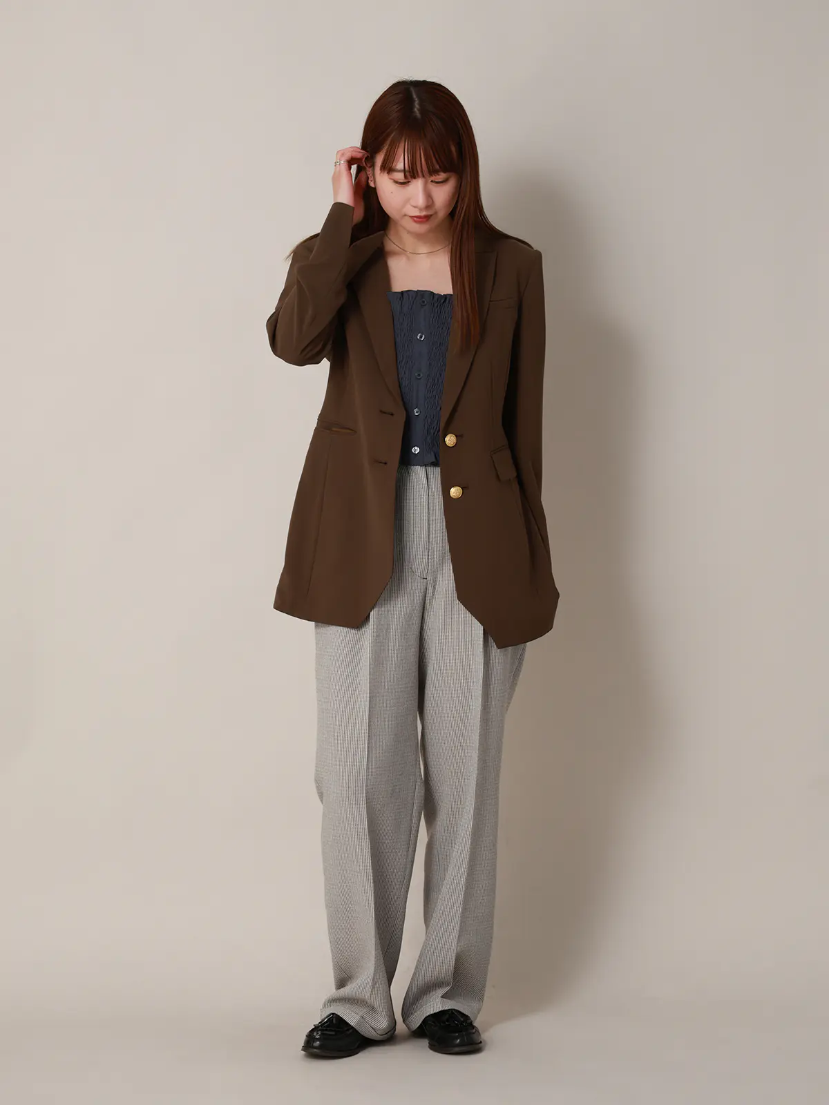 【2/23 23:59までWEB先行販売中】CIS./ベルテッドテーラードジャケット/無地 ブラウン 36(7号)