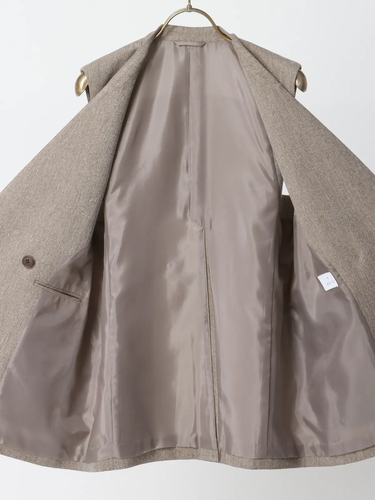 CHANTOWA/バックデザインジレ/ウォッシャブル/ツイードライクシャンブレー/織柄 ベージュ 38(9号)