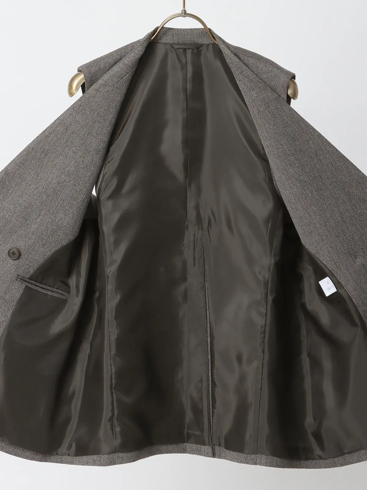 CHANTOWA/バックデザインジレ/ウォッシャブル/ツイードライクシャンブレー/織柄 グレー 38(9号)