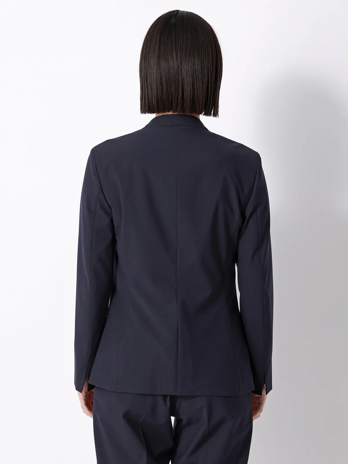 ジャケット/Vカラー/ウォッシャブル/ストレッチ/UVカット/TRトロピカル/無地 ネイビー 36(7号)