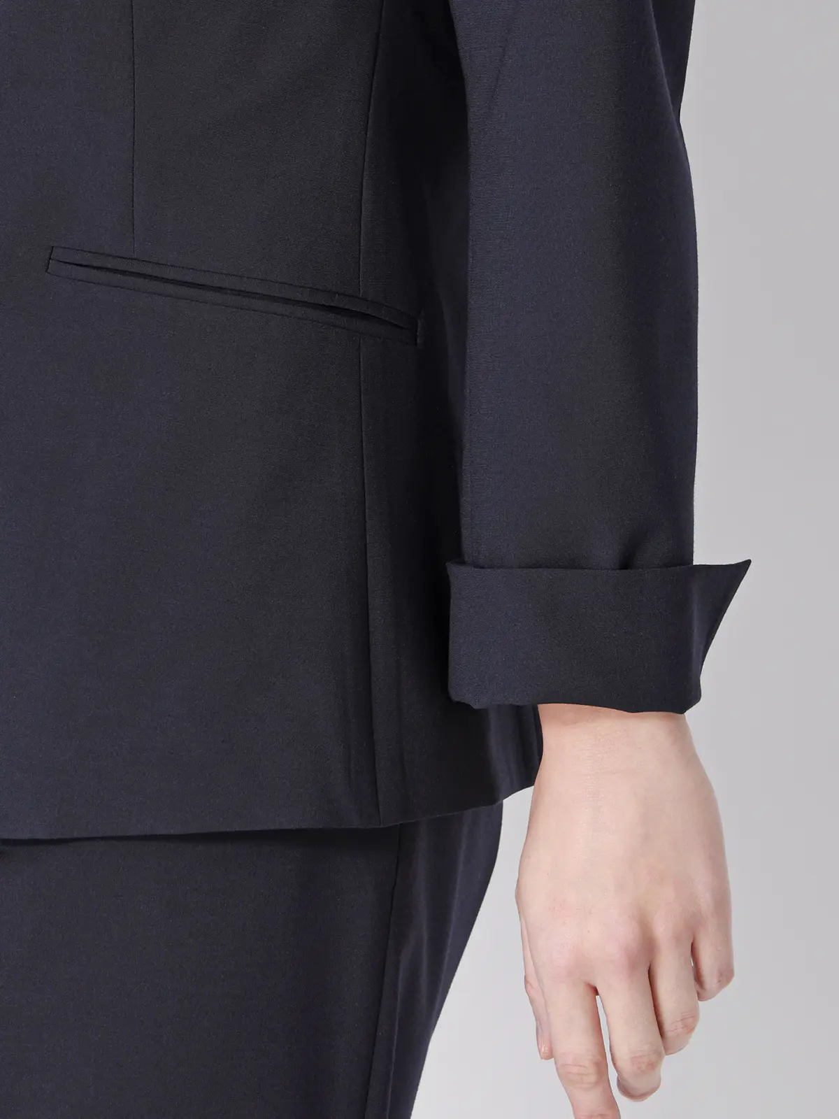 ジャケット/Vカラー/ウォッシャブル/ストレッチ/UVカット/TRトロピカル/無地 ネイビー 36(7号)