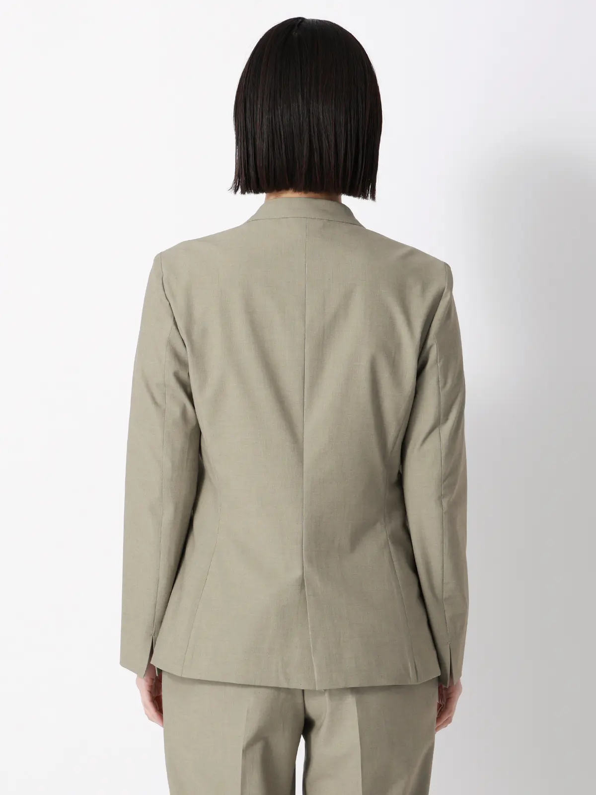 ジャケット/Vカラー/ウォッシャブル/ストレッチ/UVカット/TRトロピカル/無地 カーキ 36(7号)