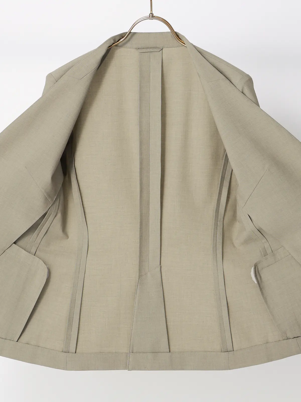 ジャケット/Vカラー/ウォッシャブル/ストレッチ/UVカット/TRトロピカル/無地 カーキ 36(7号)