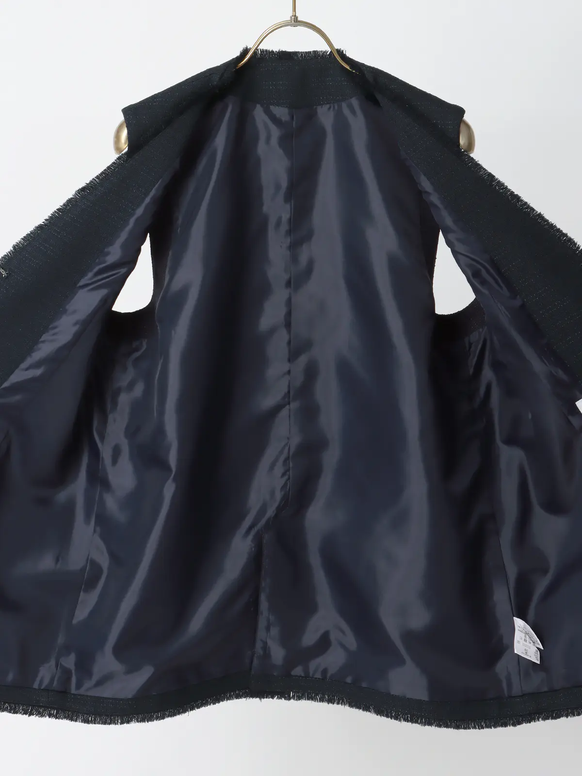 フリンジⅤカラージレ/ハンドウォッシュ/ツイード/織柄 ネイビー 38(9号)