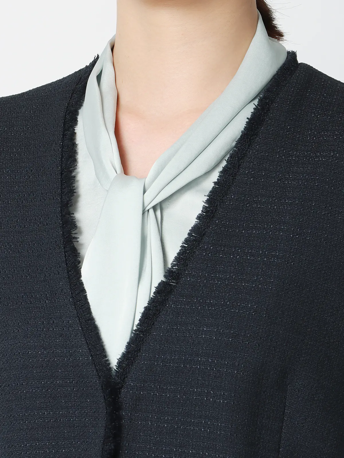 フリンジⅤカラージレ/ハンドウォッシュ/ツイード/織柄 ネイビー 38(9号)