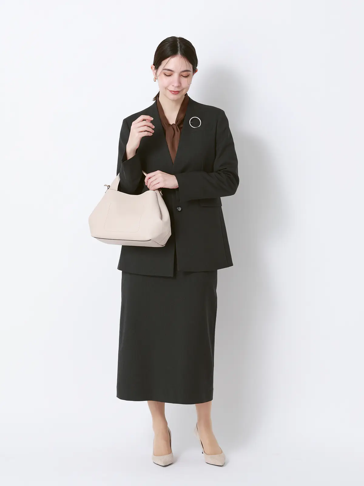 ジャケット／Vカラー／ウォッシャブル／ストレッチ／シャンブレーツイル／無地／anysy グレー 36(7号）