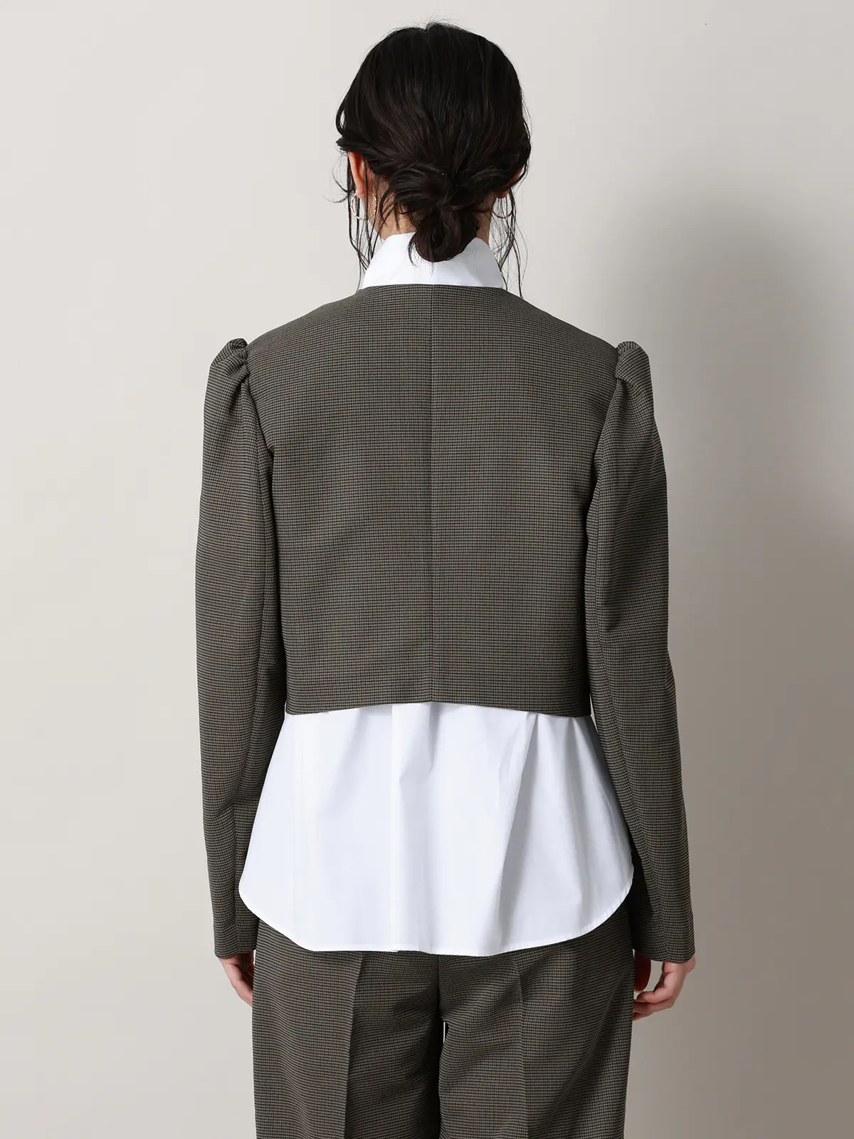 【2／23　23:59までWEB先行販売中】CIS.／ショートジャケット／ハウンドトゥース グレー 36(7号）