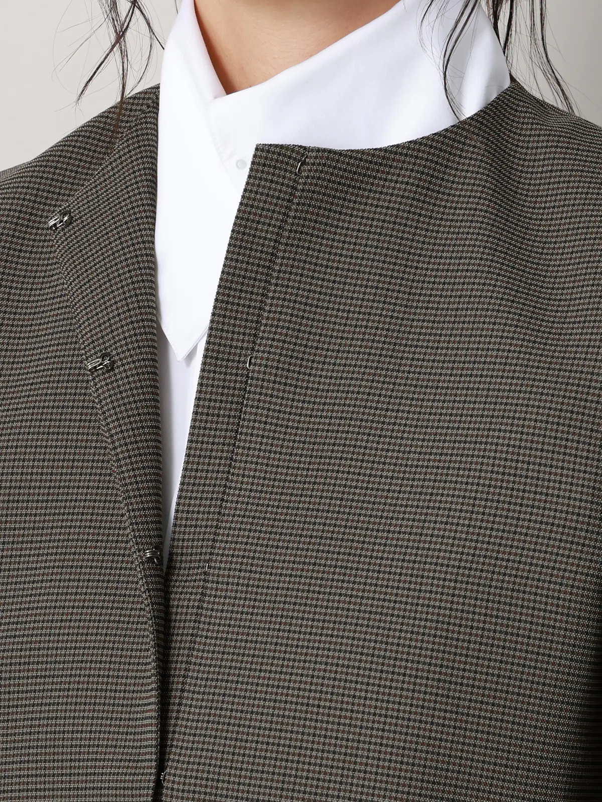 【2／23　23:59までWEB先行販売中】CIS.／ショートジャケット／ハウンドトゥース グレー 36(7号）