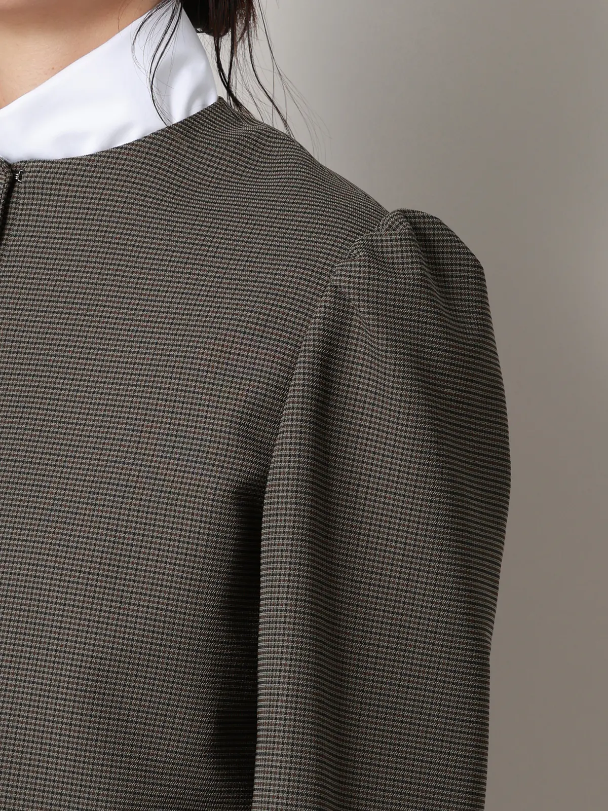 【2／23　23:59までWEB先行販売中】CIS.／ショートジャケット／ハウンドトゥース グレー 36(7号）