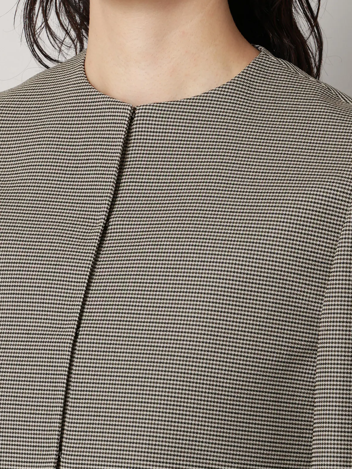 【2／23　23:59までWEB先行販売中】CIS.／ショートジャケット／ハウンドトゥース ベージュ 36(7号）