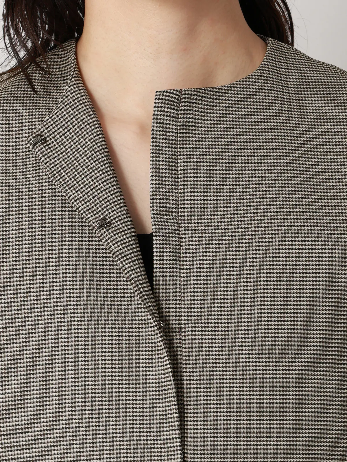 【2／23　23:59までWEB先行販売中】CIS.／ショートジャケット／ハウンドトゥース ベージュ 36(7号）