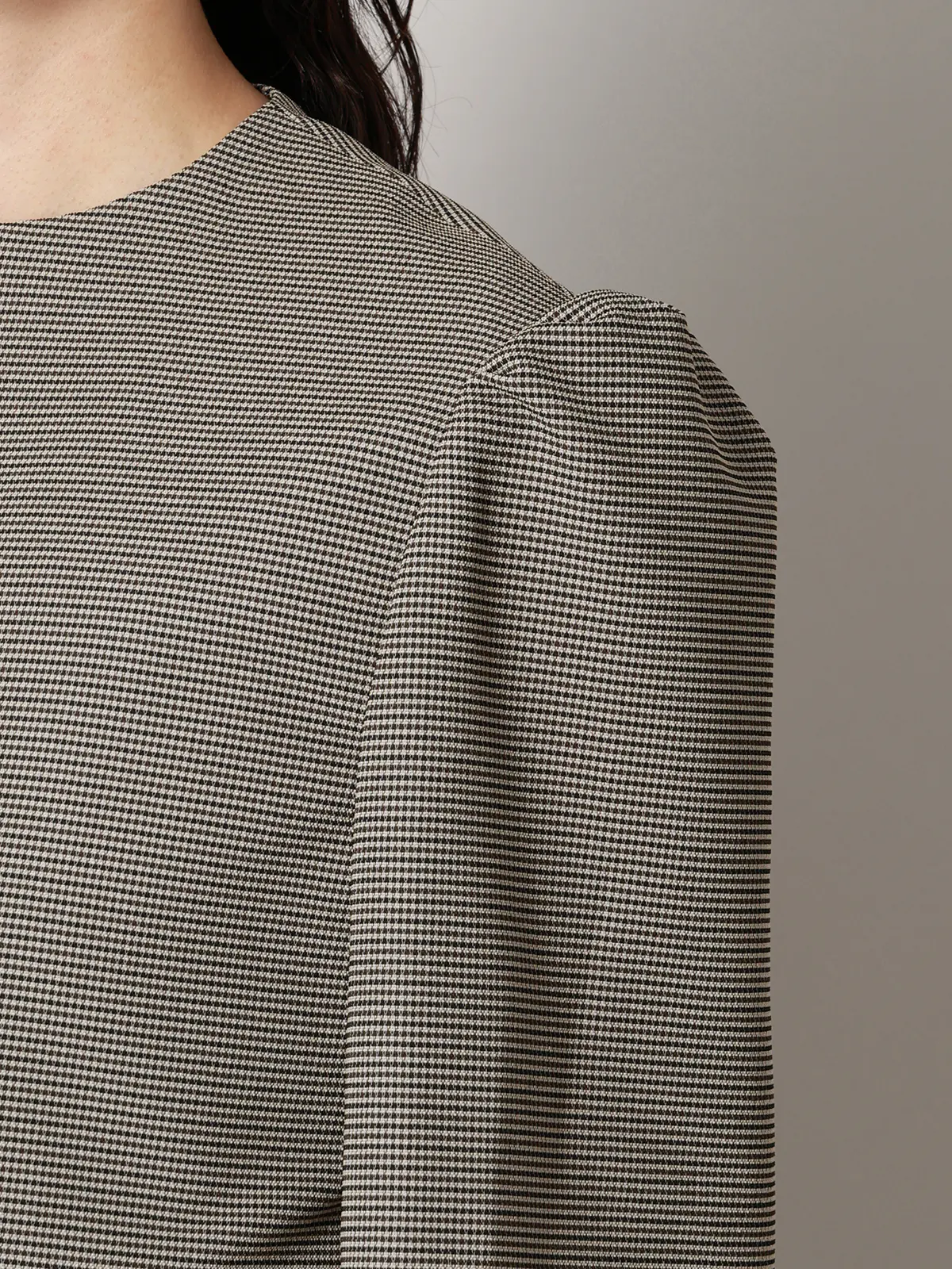 【2／23　23:59までWEB先行販売中】CIS.／ショートジャケット／ハウンドトゥース ベージュ 36(7号）