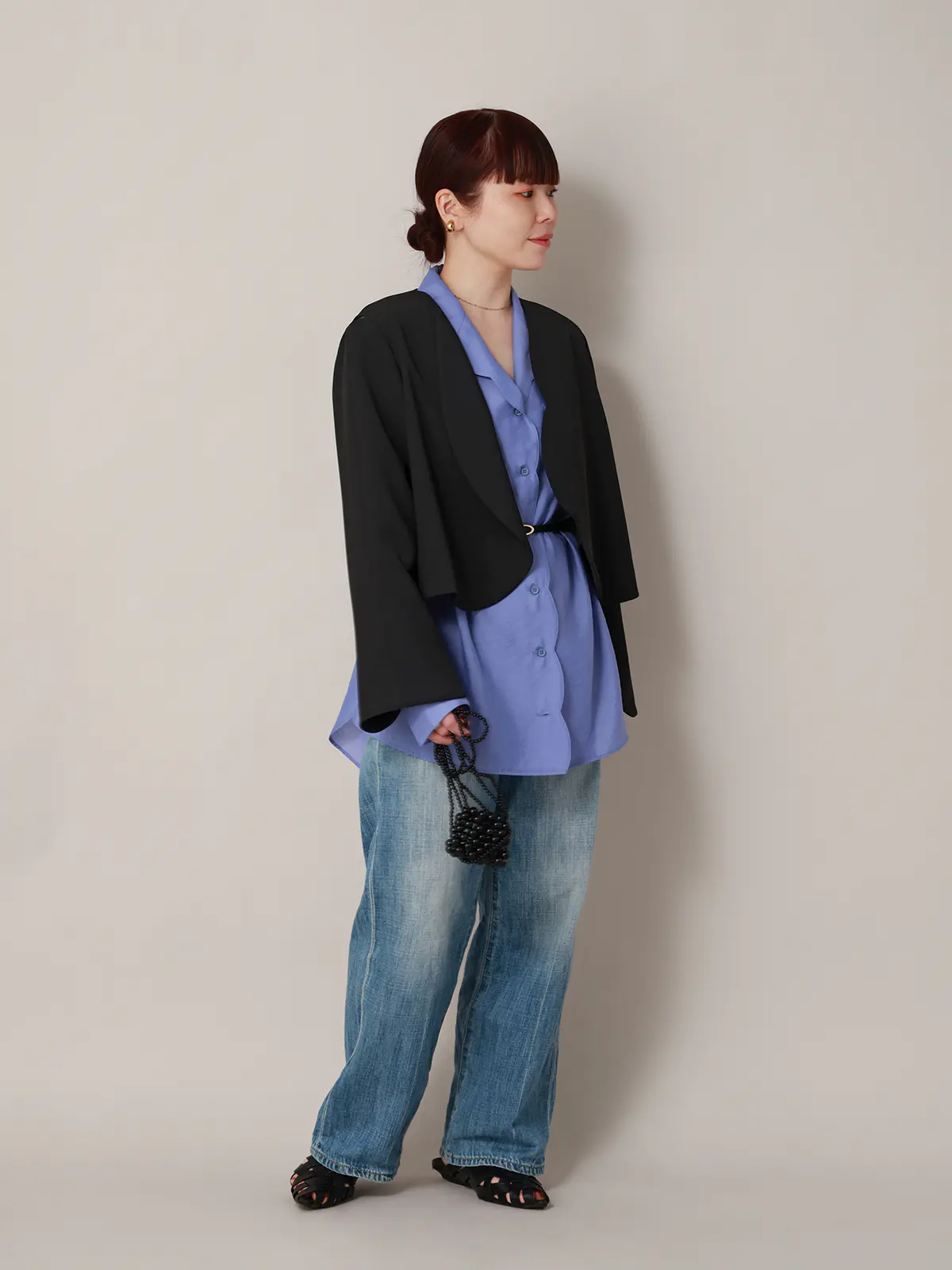 【2／23　23:59までWEB先行販売中】CIS.／カーブショートジャケット／無地 ブラック 36(7号）