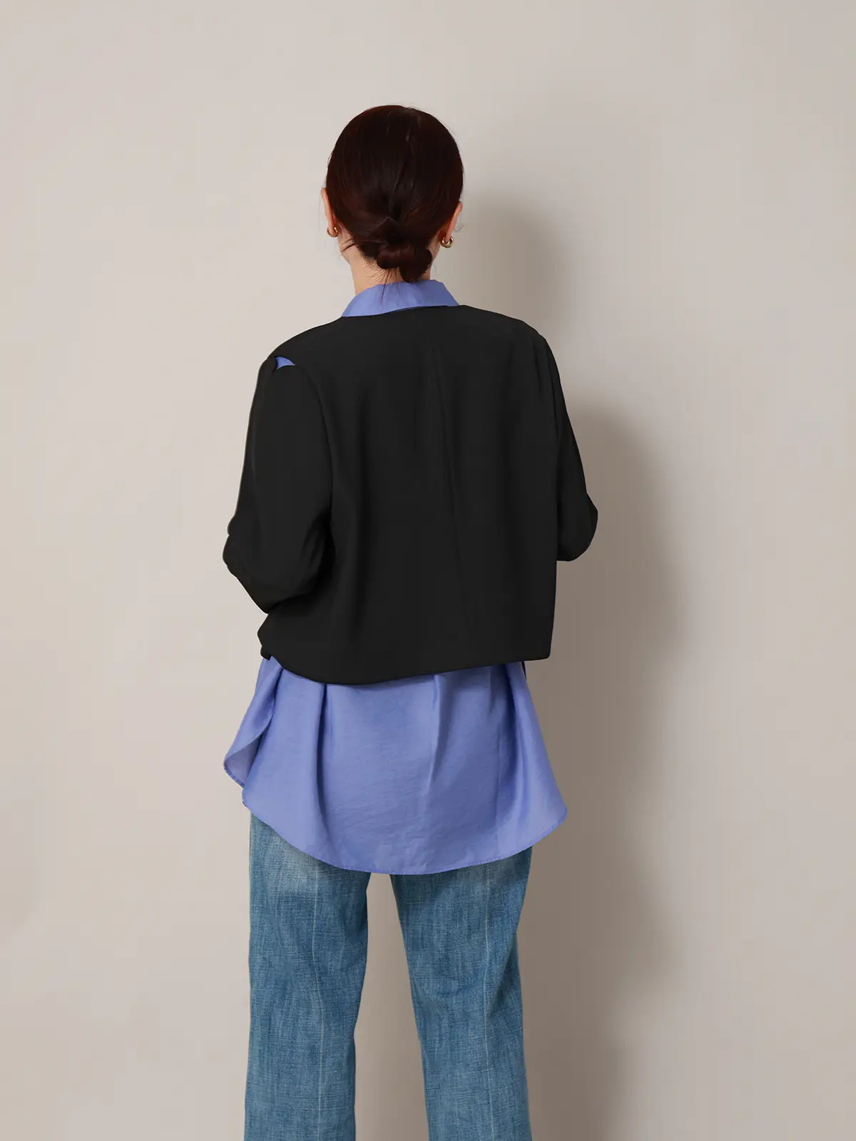 【2／23　23:59までWEB先行販売中】CIS.／カーブショートジャケット／無地 ブラック 36(7号）