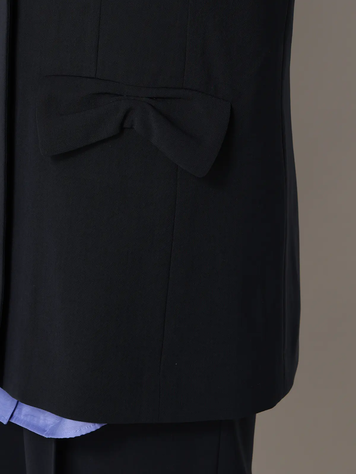 【2／23　23:59までWEB先行販売中】CIS.／リボンポケットジレ／無地 ネイビー 36(7号）