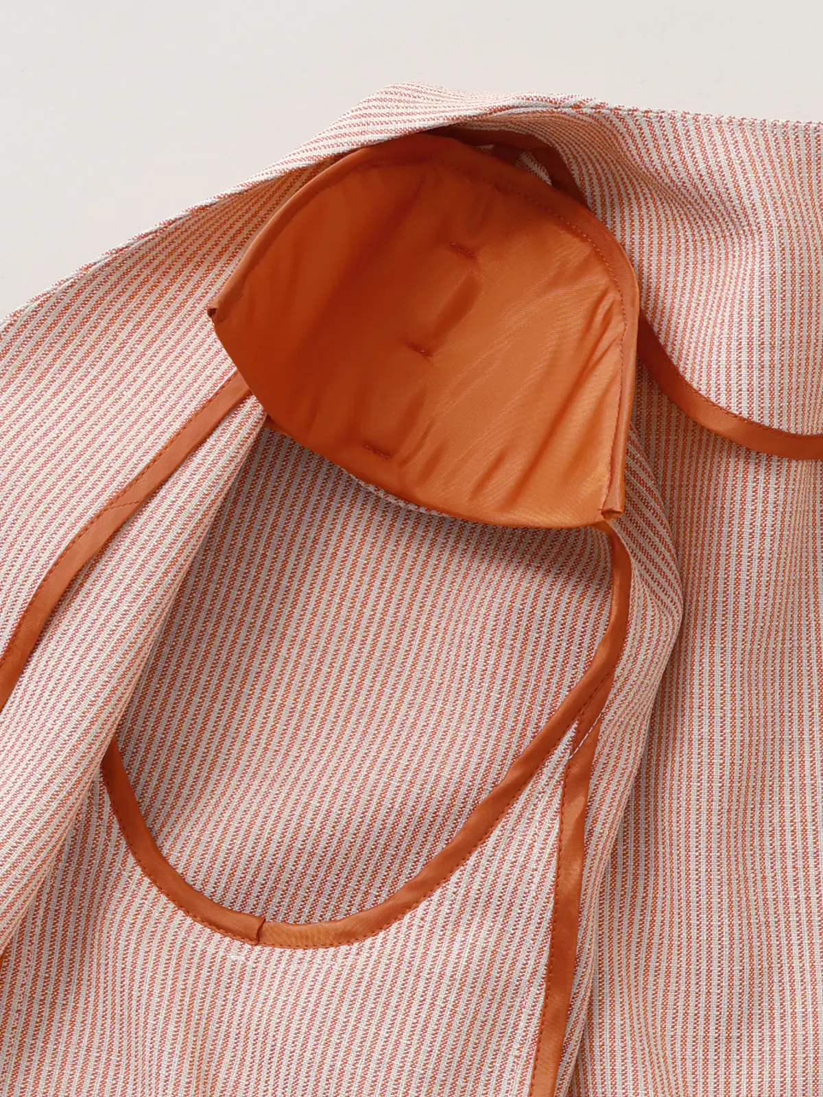 【2／23　23:59までWEB先行販売中】CIS.／ノーカラージャケット&スカーフ／ストライプ オレンジ 36(7号）