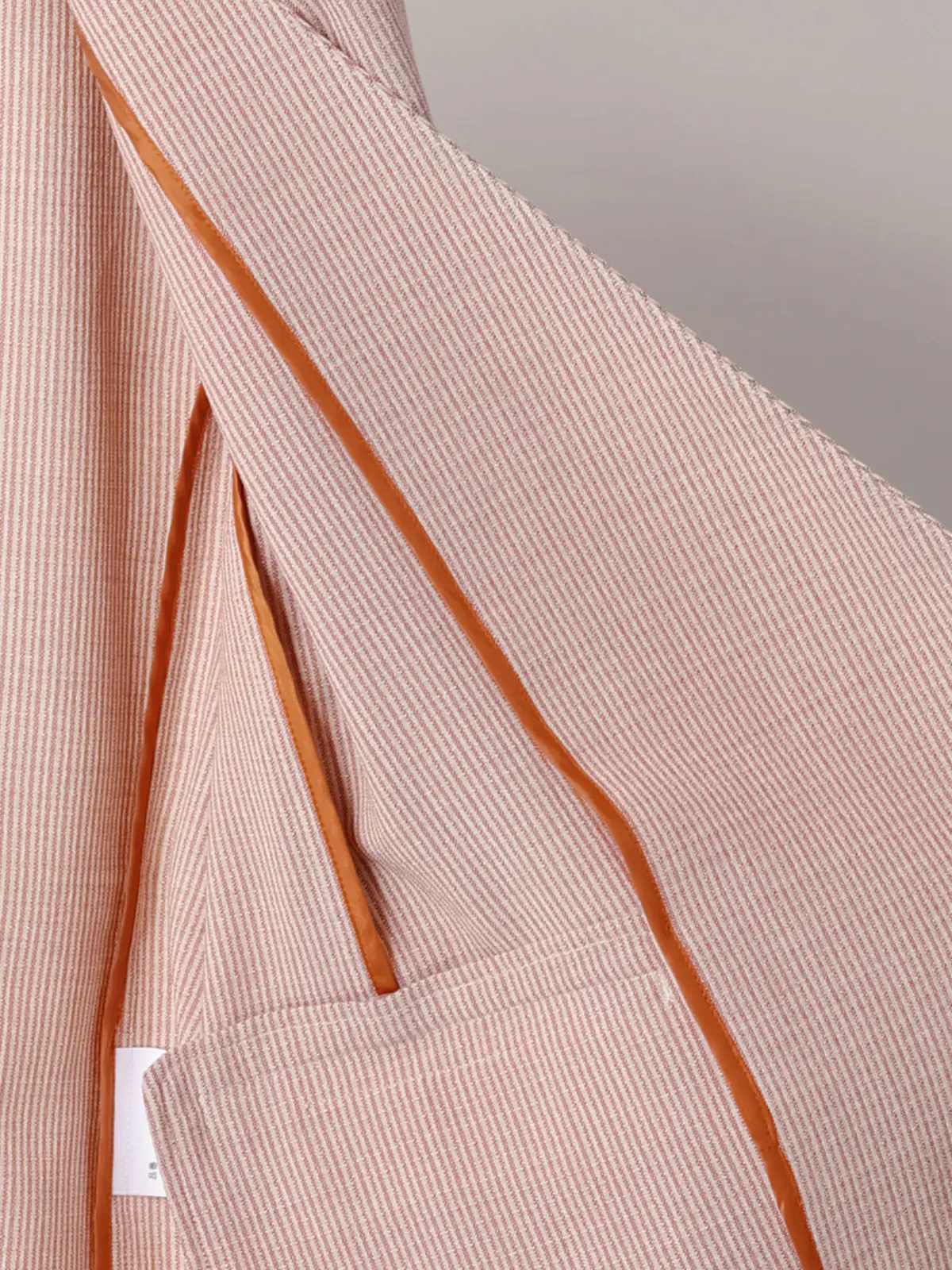 【2／23　23:59までWEB先行販売中】CIS.／ノーカラージャケット&スカーフ／ストライプ オレンジ 36(7号）