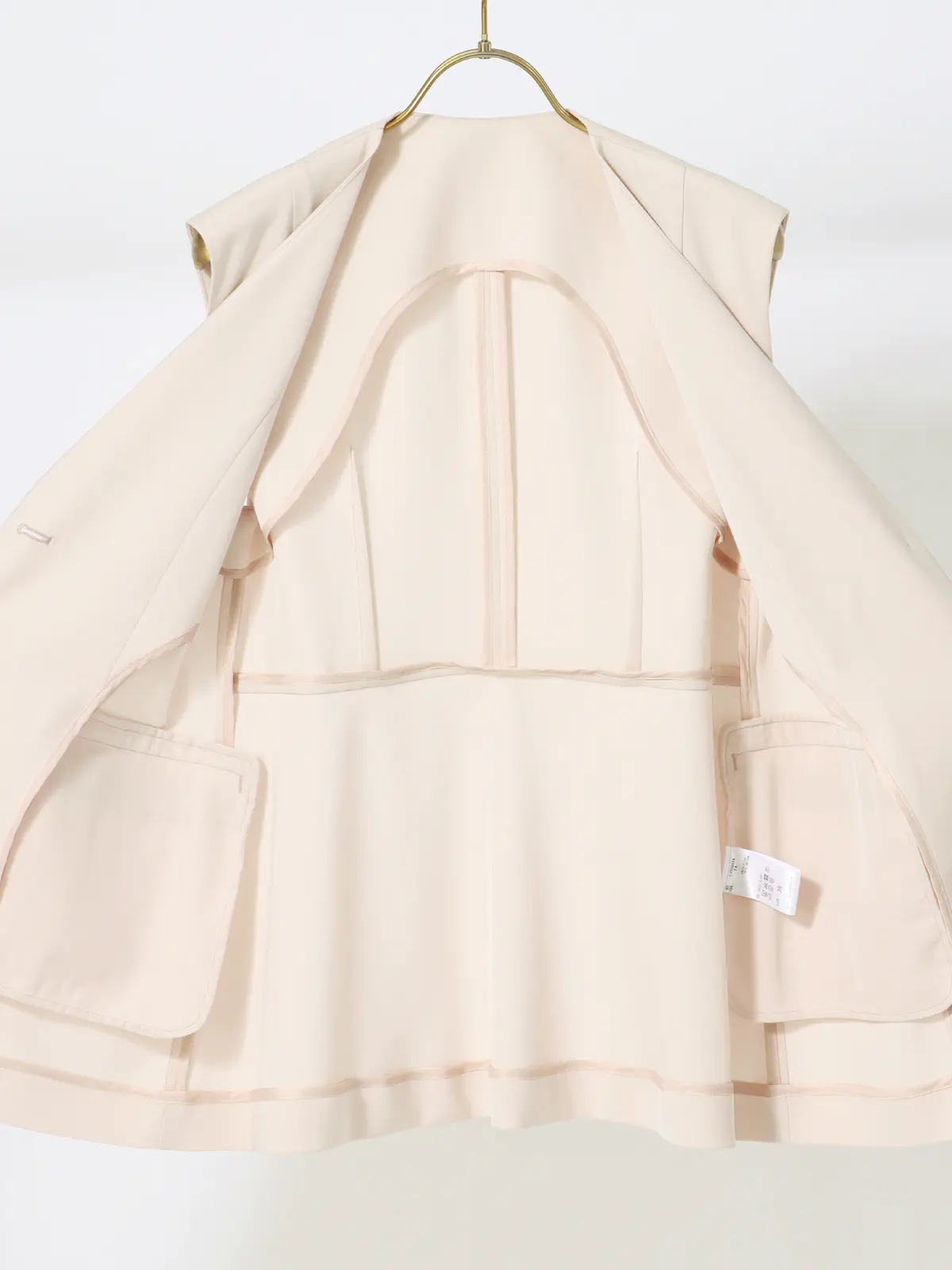カセット服／ノーカラージレ／ウォッシャブル／抗菌／防臭／NOIEギャバ／ストレッチ／バックフレア ピンク系 38(9号）
