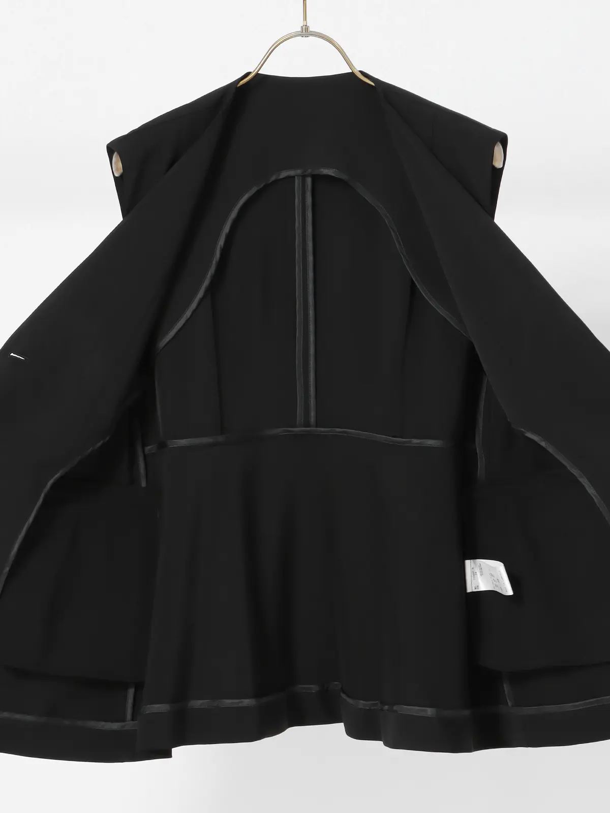カセット服／ノーカラージレ／ウォッシャブル／抗菌／防臭／NOIEギャバ／ストレッチ／バックフレア ブラック系 38(9号）