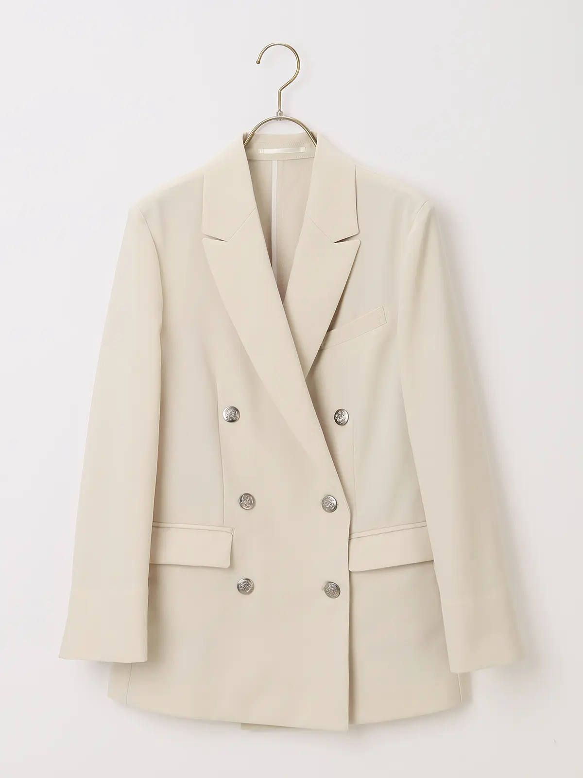 【訳アリ商品】ダブルブレストジャケット/ウォッシャブル/TRABEST/ドライオックス/無地 ベージュ 38(9号)