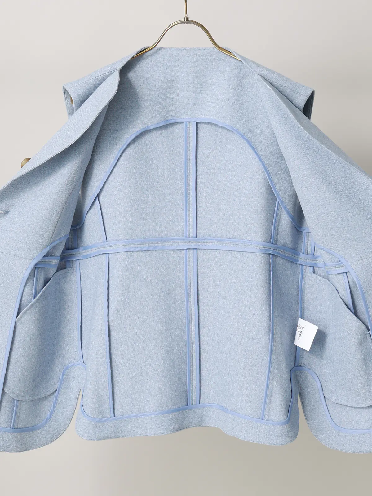 【2／23　23:59までWEB先行販売中】CIS．／ノーカラージレ／ヘリンボーン サックス 36(7号）