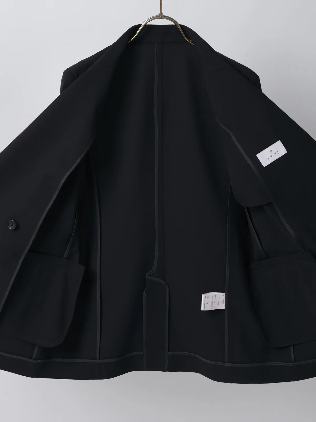 CHANTOWA／ダブルブレストジャケット／ウォッシャブル／ドビーストレッチ／織柄 ネイビー 40(11号）