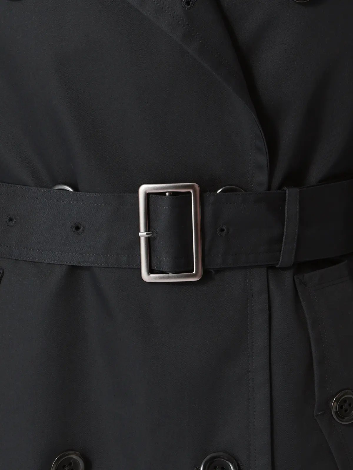 ショートトレンチコート／撥水／軽量／コットンポリエステル／無地／キルティングライナー付き ブラック S