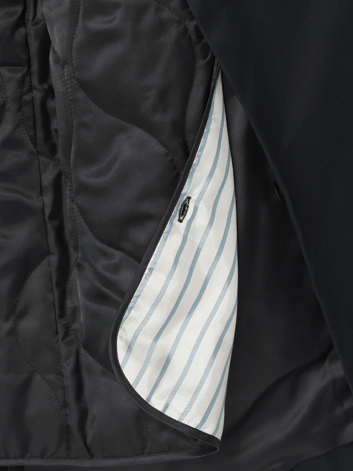 ショートトレンチコート／撥水／軽量／コットンポリエステル／無地／キルティングライナー付き ブラック S