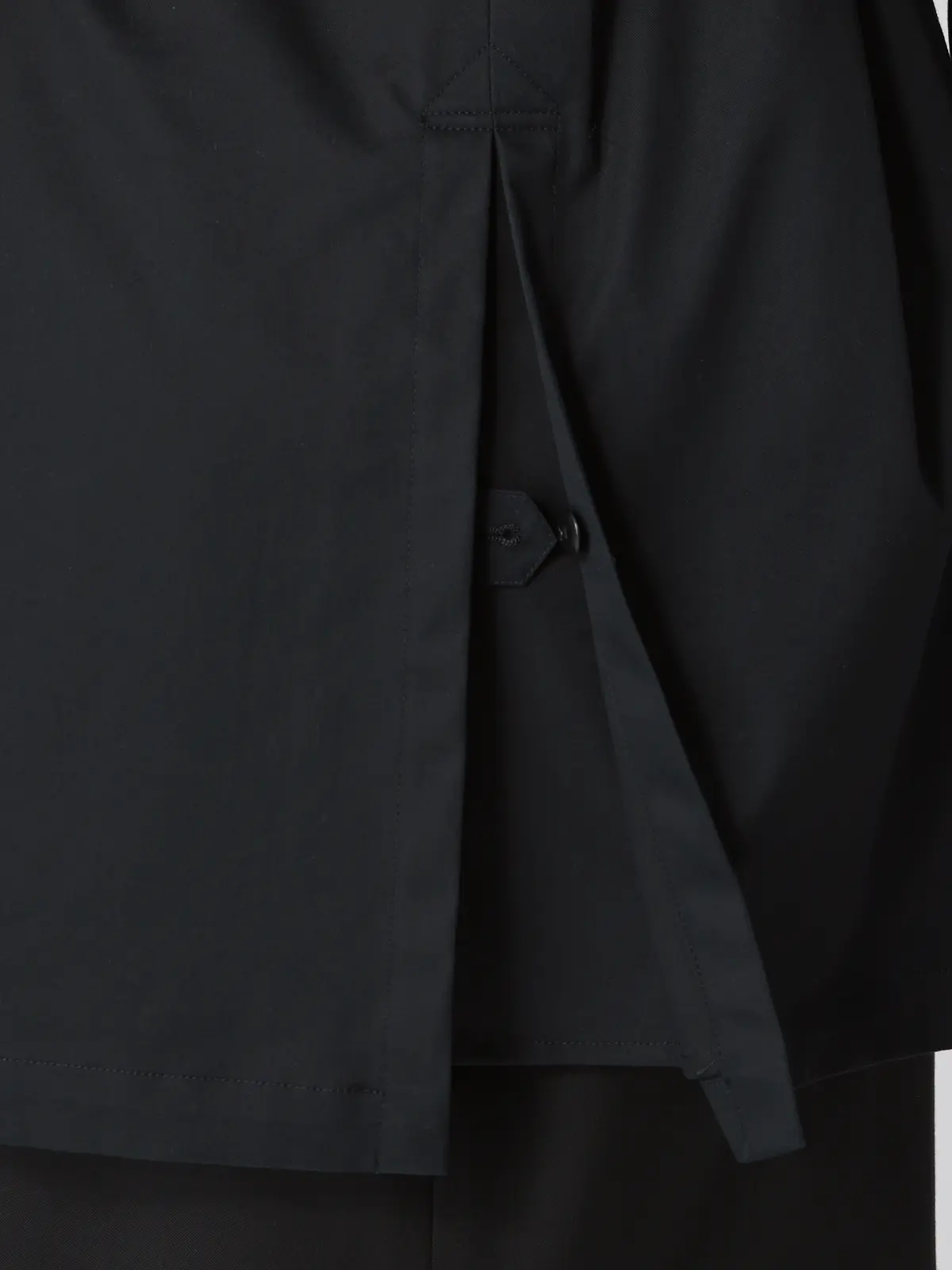 ショートトレンチコート／撥水／軽量／コットンポリエステル／無地／キルティングライナー付き ブラック S