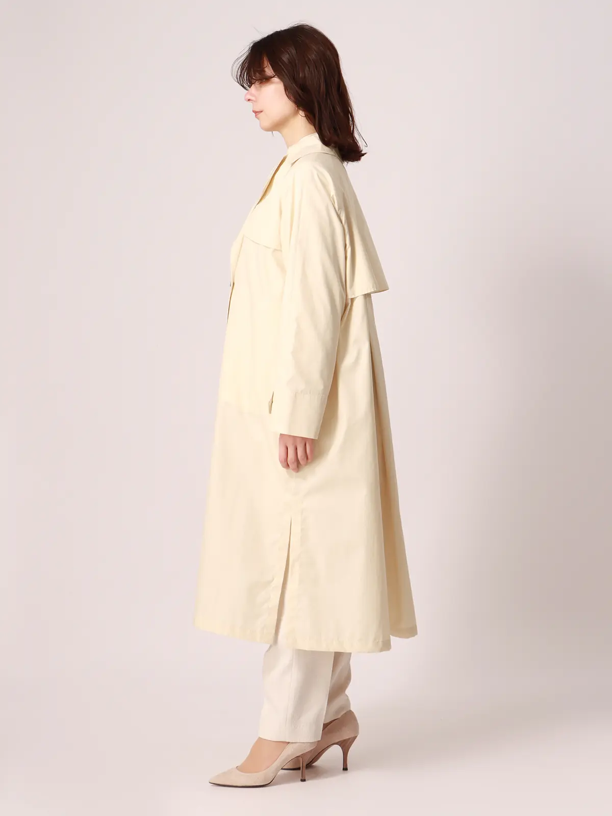 【訳アリ商品】ライトトレンチコート/撥水/無地 ベージュ 38(9号)