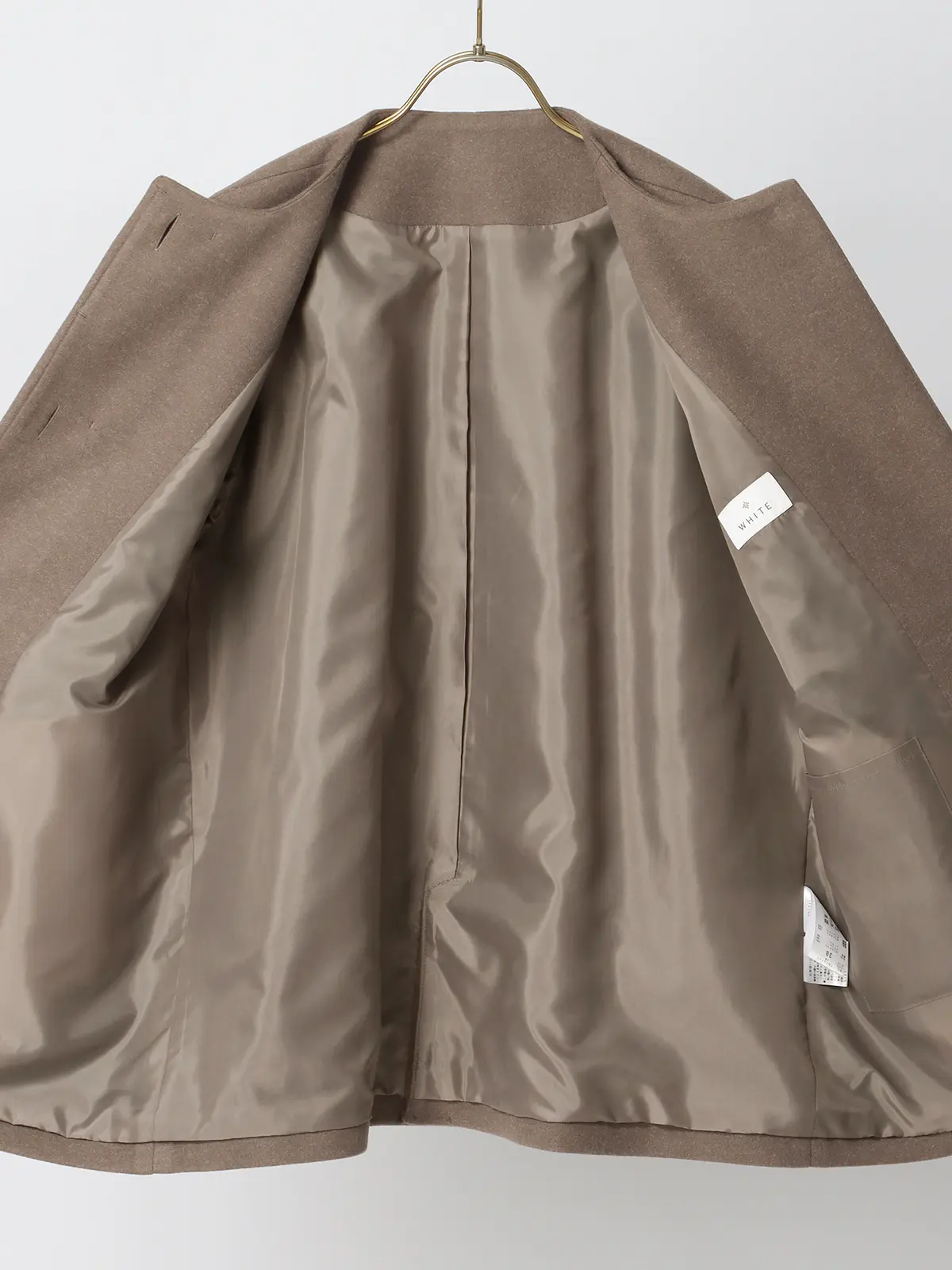 CHANTOWA／ウールライクノーカラーコート／ジャージーメルトン／無地 ブラウン 36(7号）