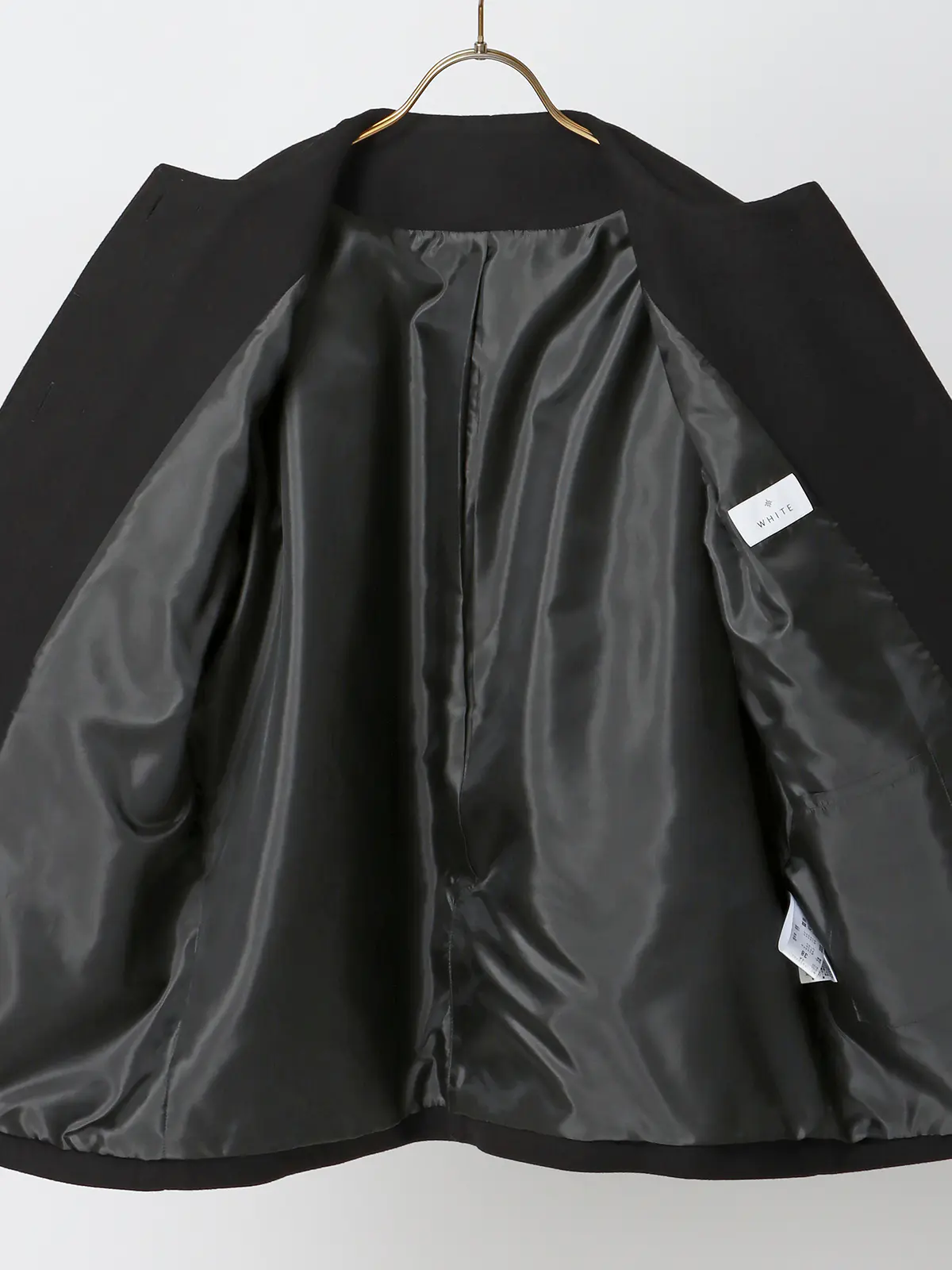 CHANTOWA／ウールライクノーカラーコート／ジャージーメルトン／無地 ブラック 36(7号）