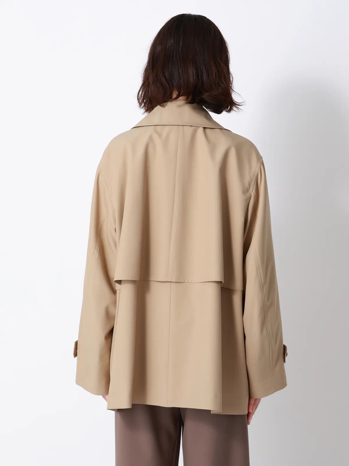 ショートコート／ウォッシャブル／撥水／ソフトツイル／BIYORI UP ベージュ 38(9号）