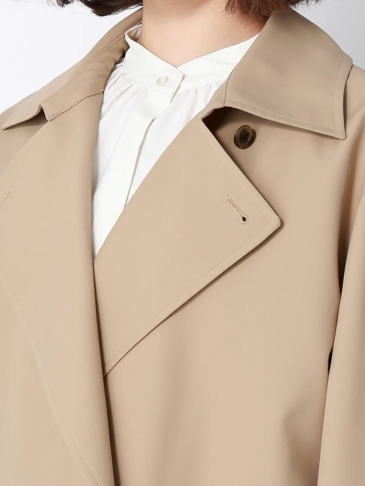 ショートコート／ウォッシャブル／撥水／ソフトツイル／BIYORI UP ベージュ 38(9号）