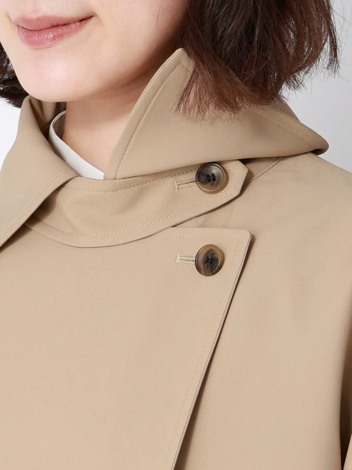 ショートコート／ウォッシャブル／撥水／ソフトツイル／BIYORI UP ベージュ 38(9号）