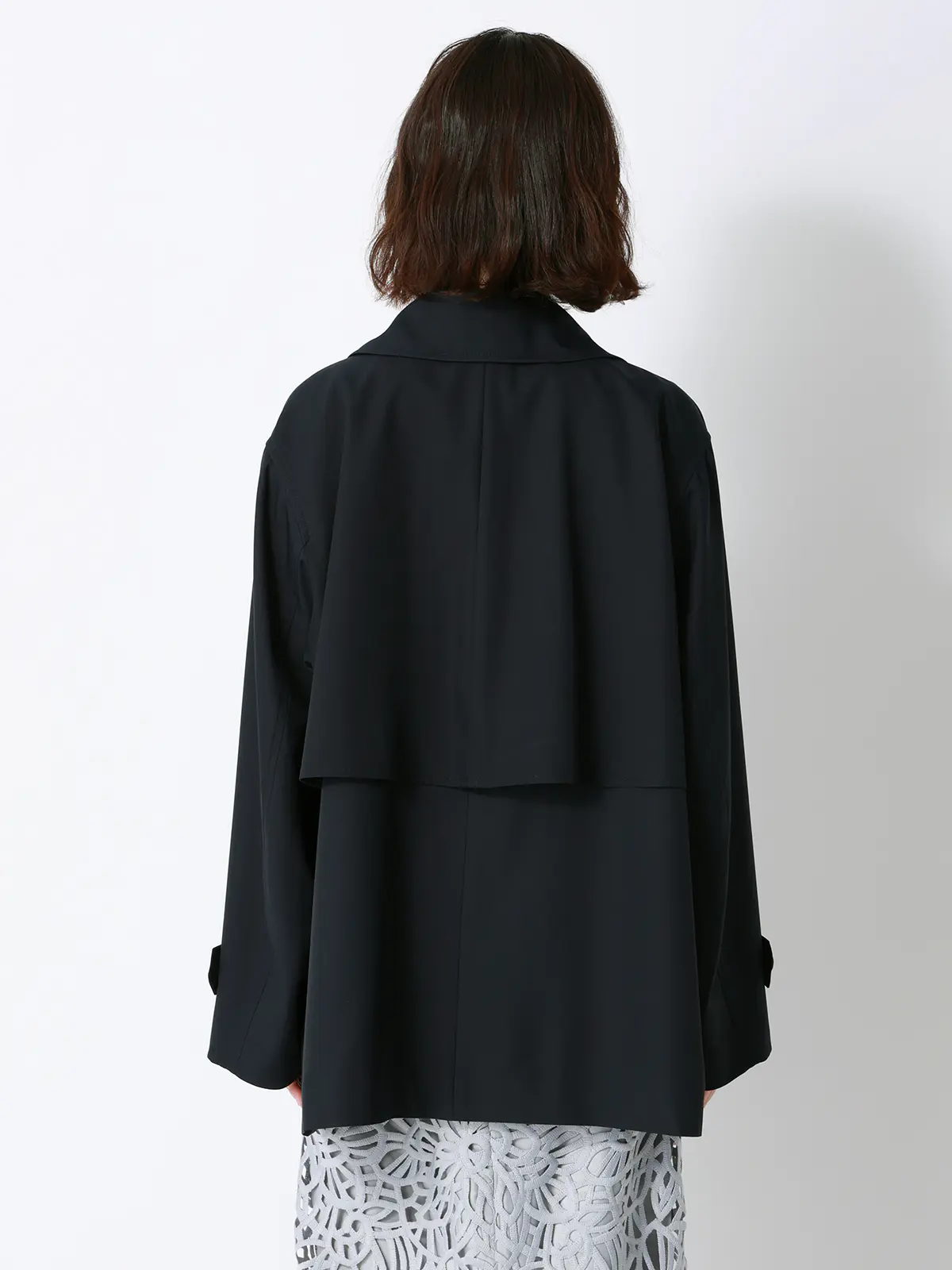 ショートコート／ウォッシャブル／撥水／ソフトツイル／BIYORI UP ネイビー 38(9号）