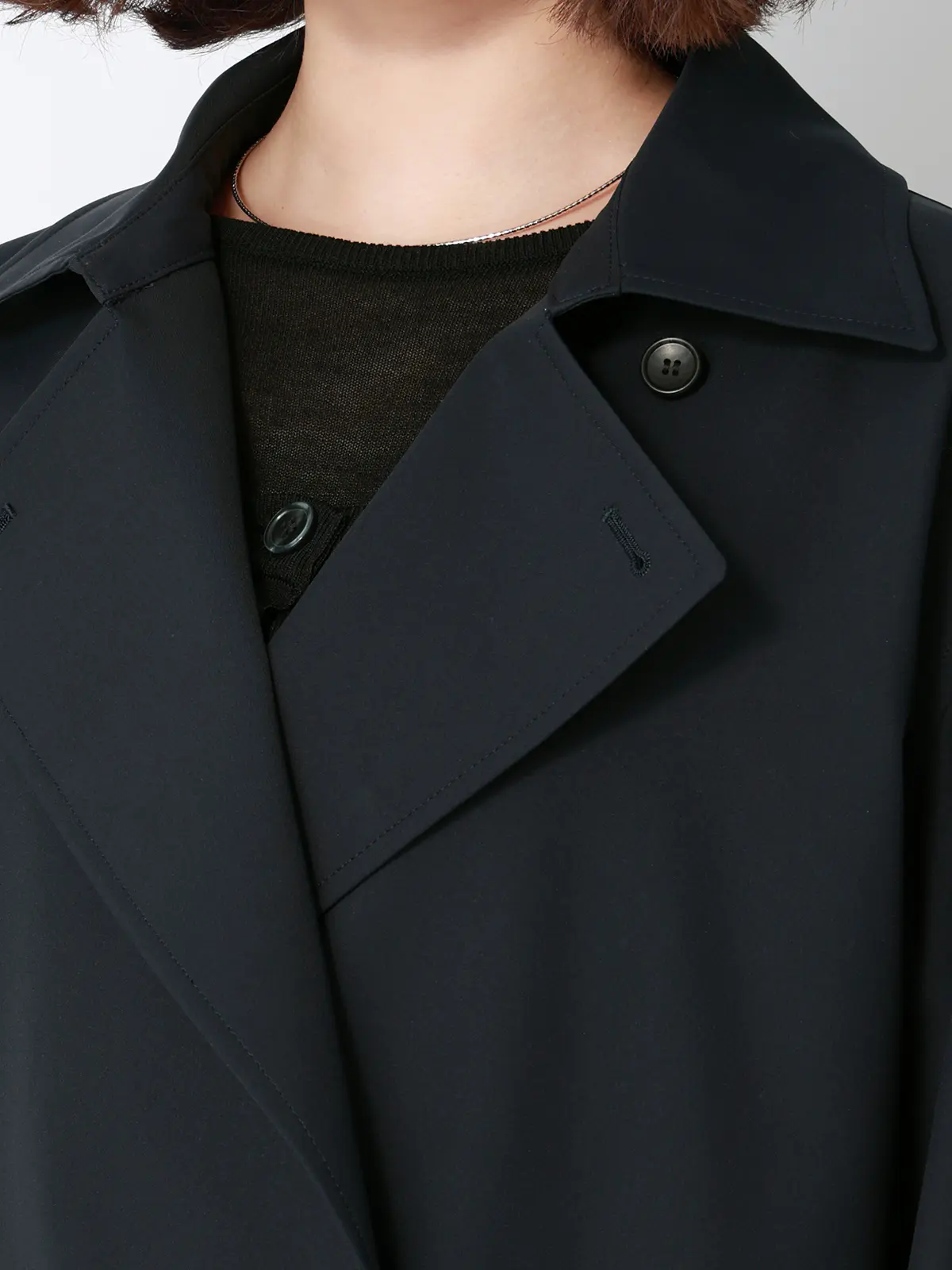 ショートコート／ウォッシャブル／撥水／ソフトツイル／BIYORI UP ネイビー 38(9号）