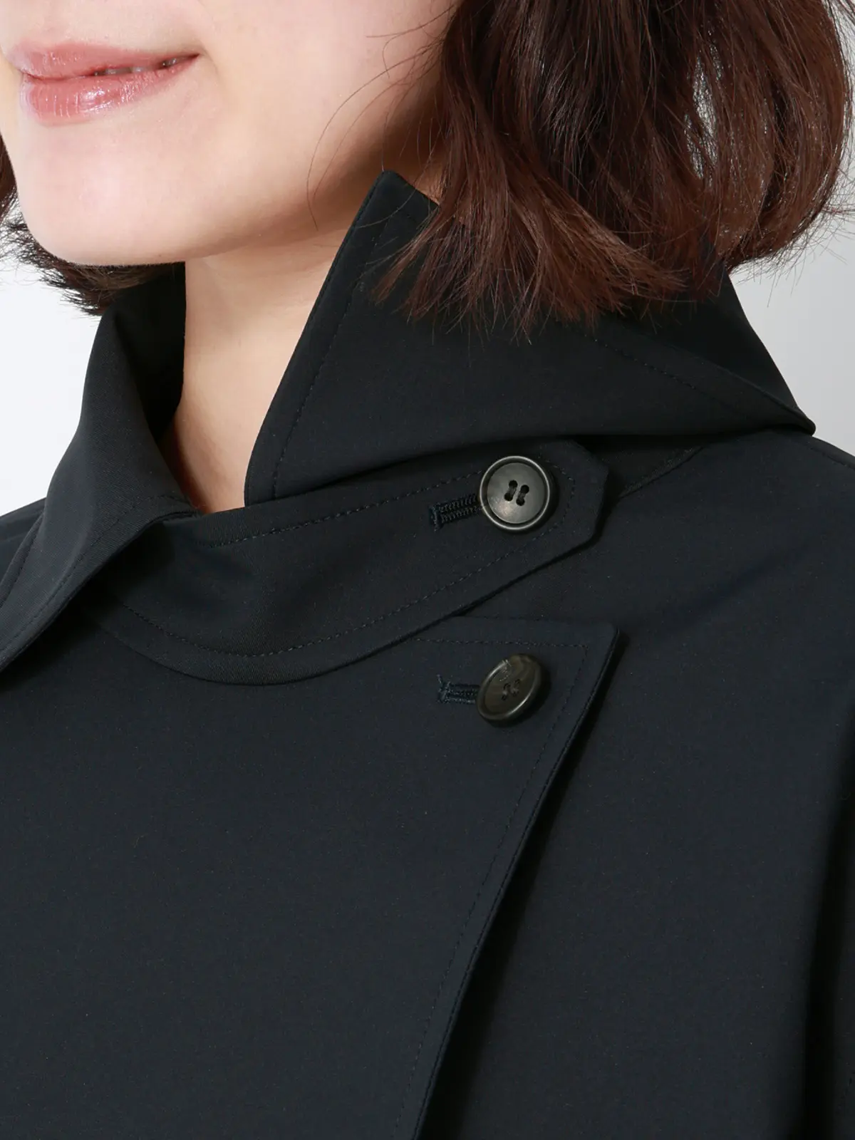 ショートコート／ウォッシャブル／撥水／ソフトツイル／BIYORI UP ネイビー 38(9号）