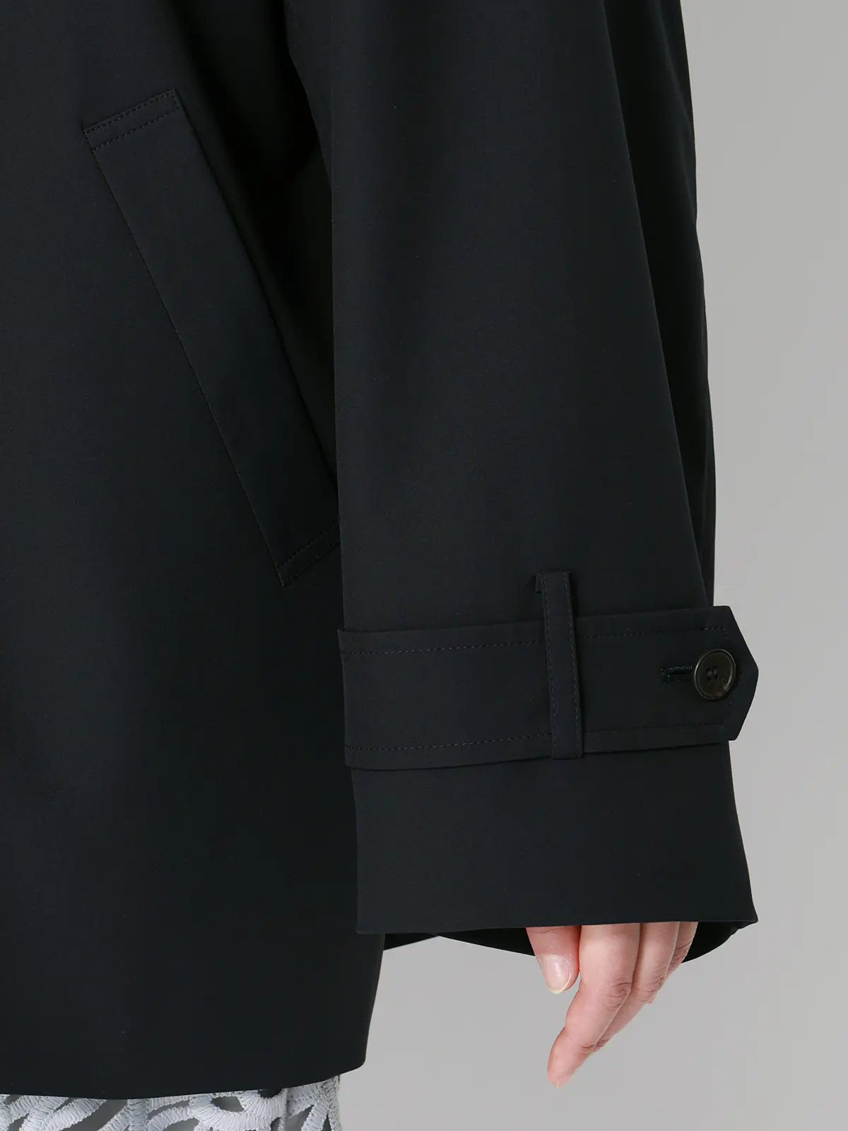 ショートコート／ウォッシャブル／撥水／ソフトツイル／BIYORI UP ネイビー 38(9号）