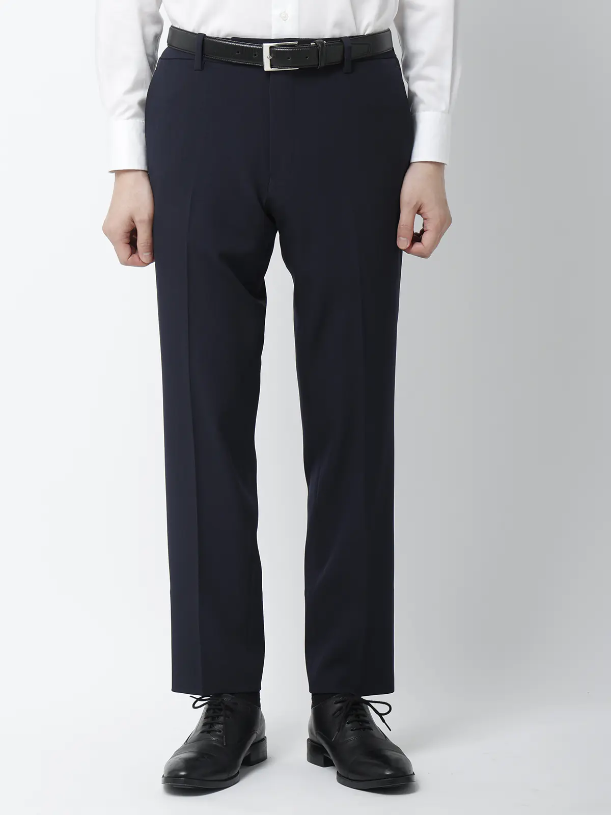 最高パンツ／テーパードパンツ／ウォッシャブル／NON IRON／無地／RS07／裾上げ済み ネイビー 4L
