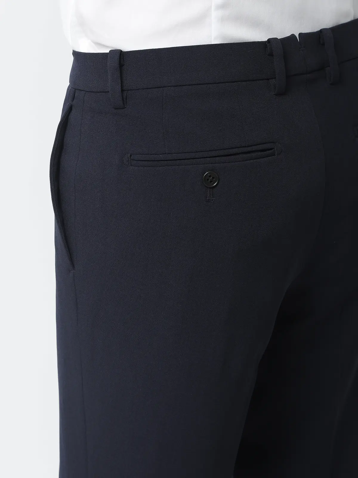 最高パンツ／テーパードパンツ／ウォッシャブル／NON IRON／無地／RS07／裾上げ済み ネイビー 4L