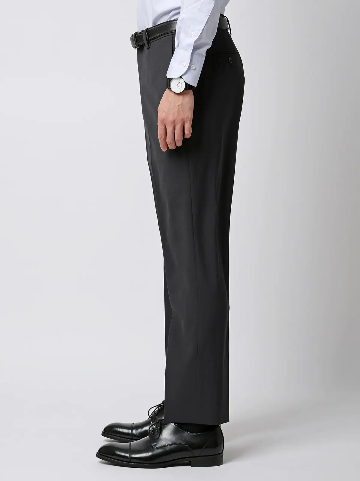 涼しい最高パンツ/テーパードパンツ/ウォッシャブル/NON IRON/無地/RS07/裾上げ済み チャコール 3S