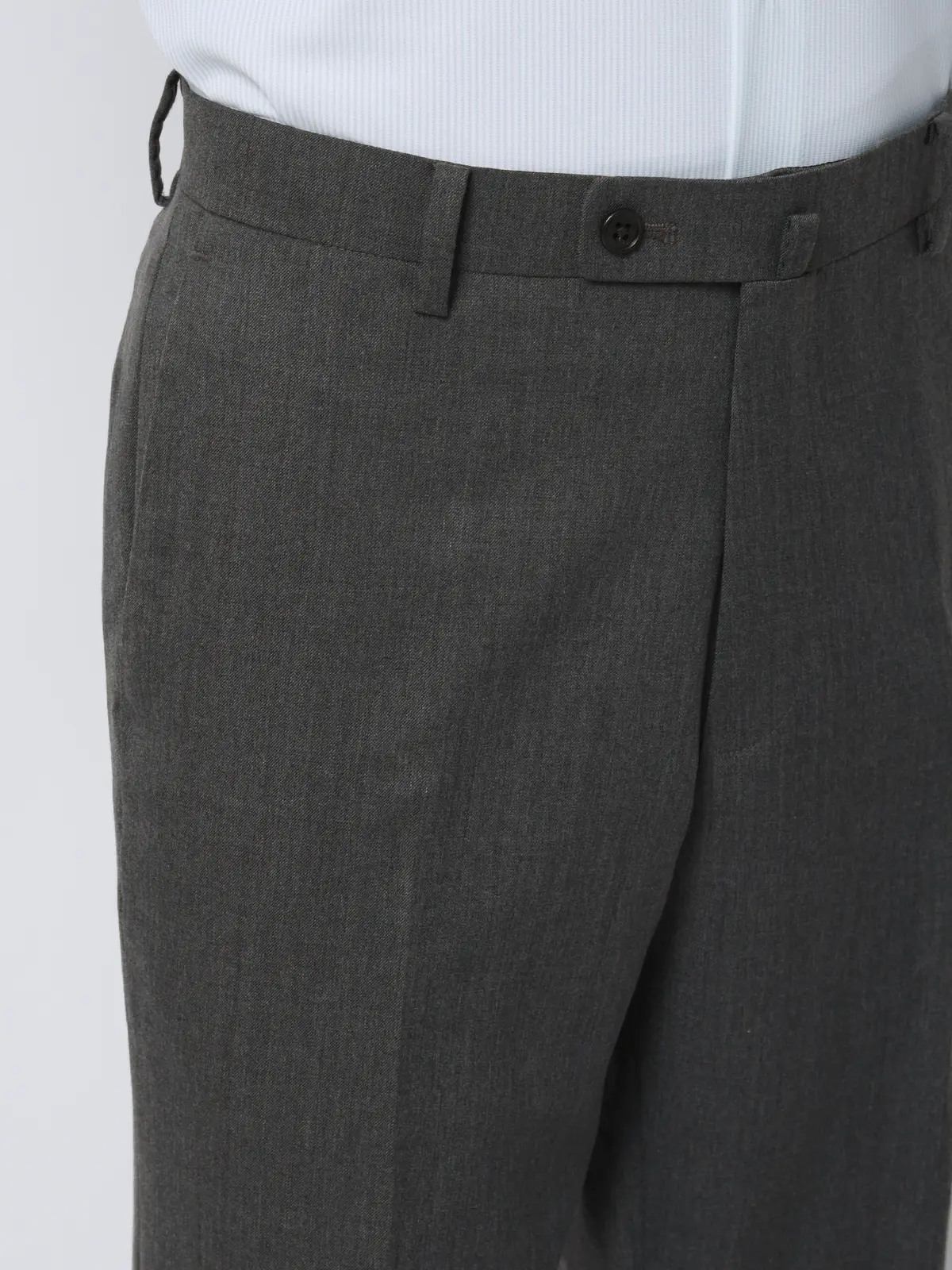 テーパードパンツ／ウォッシャブル／クリアカットサージ／無地／RS07／裾上げ済み グレー 6L