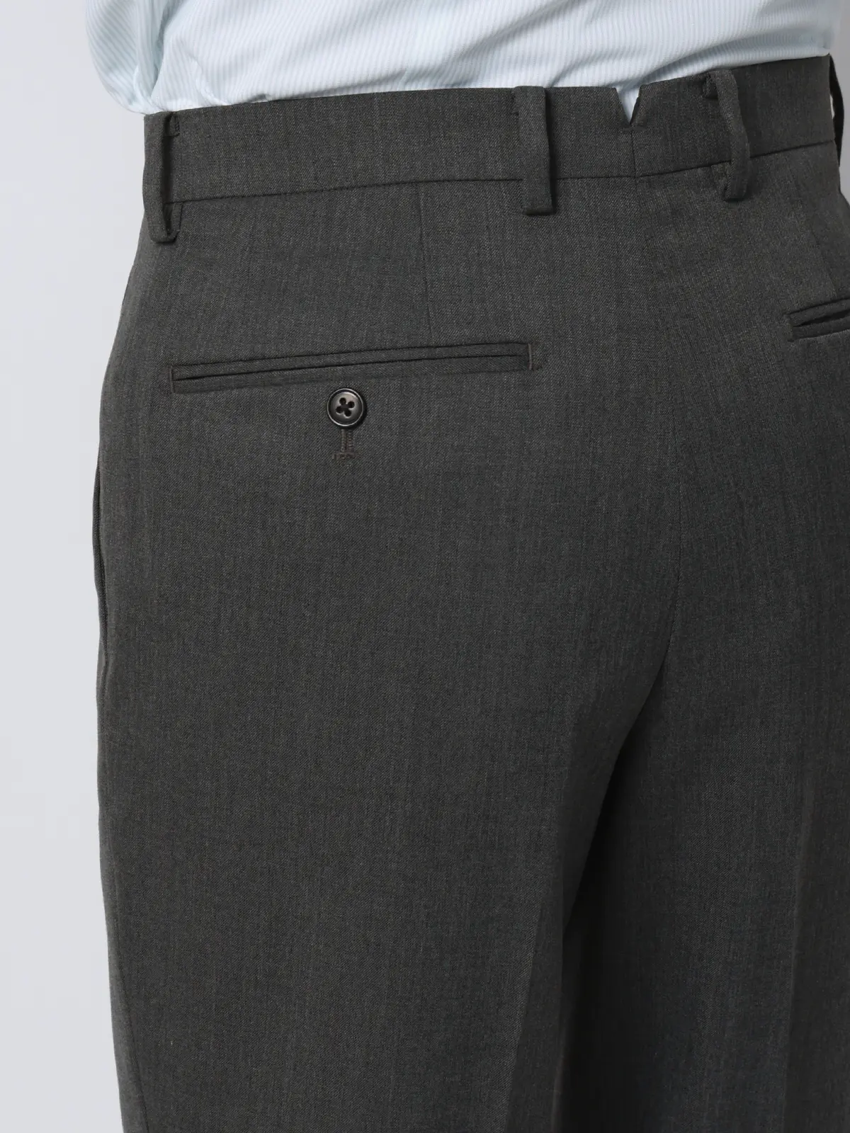 テーパードパンツ／ウォッシャブル／クリアカットサージ／無地／RS07／裾上げ済み グレー 6L