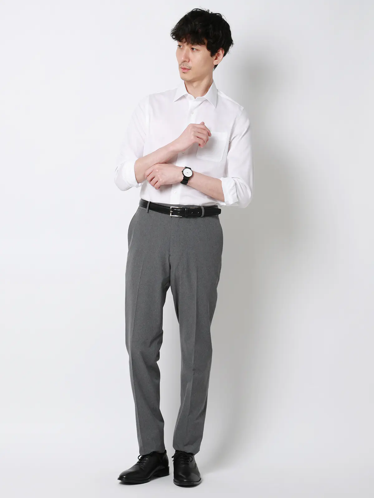 "超"伸びる涼しい最高パンツ／テーパードパンツ／ウォッシャブル／ストレッチ／無地／RS07 ライトグレー 3S