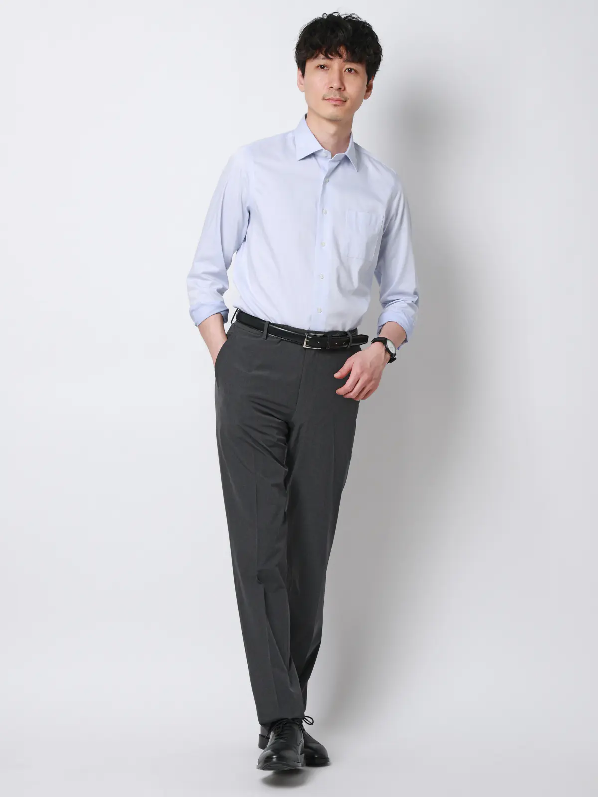 "超"伸びる涼しい最高パンツ／テーパードパンツ／ウォッシャブル／ストレッチ／無地／RS07 グレー 3S