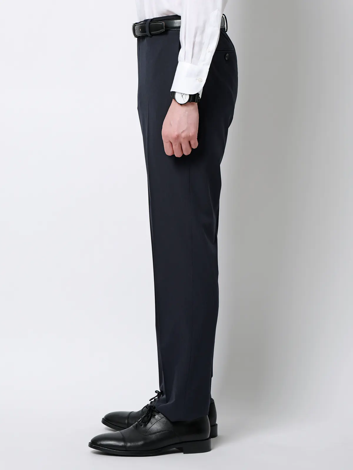 "超"伸びる涼しい最高パンツ／テーパードパンツ／ウォッシャブル／ストレッチ／無地／RS07 ネイビー 3S