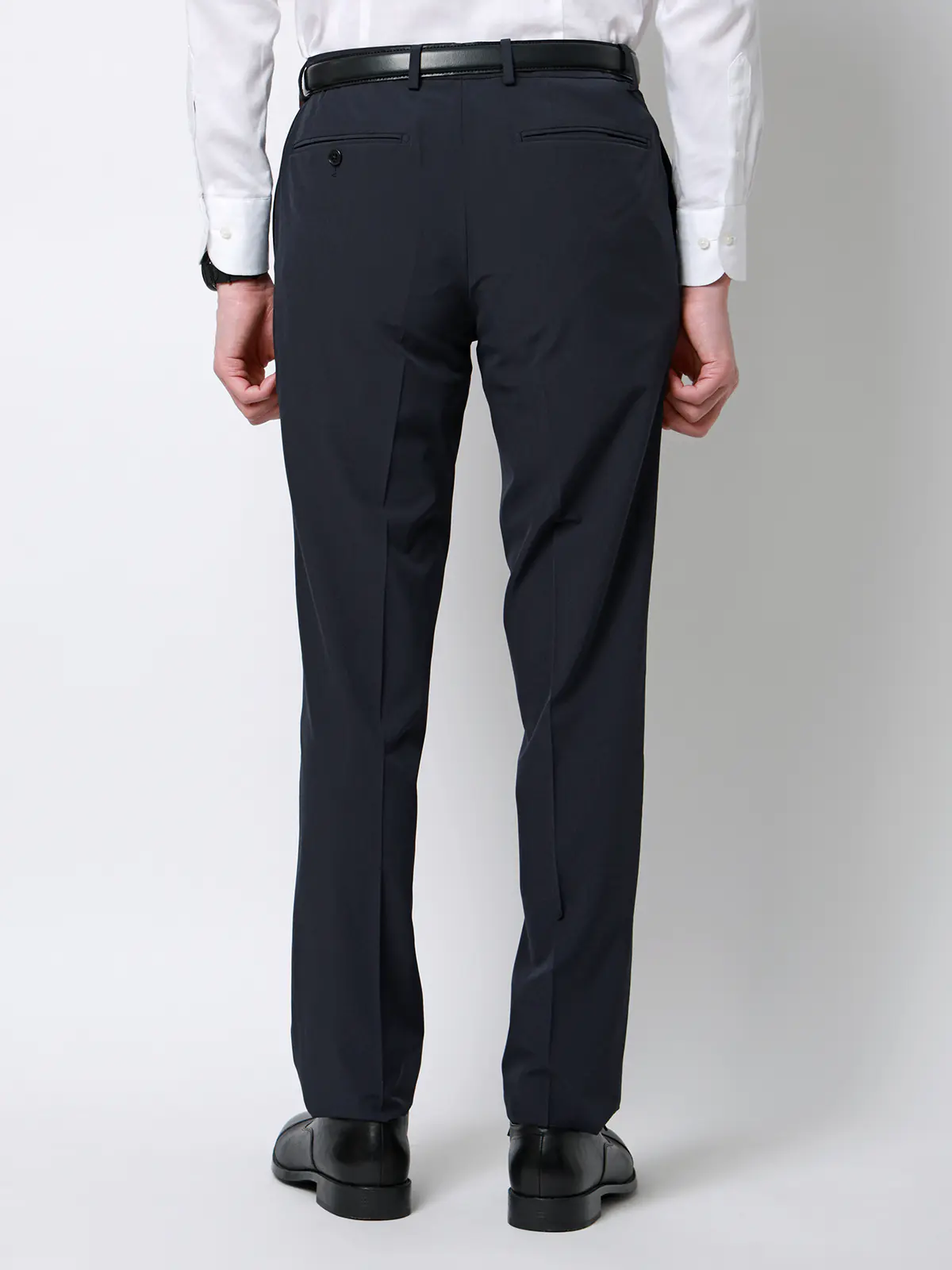 "超"伸びる涼しい最高パンツ／テーパードパンツ／ウォッシャブル／ストレッチ／無地／RS07 ネイビー 3S